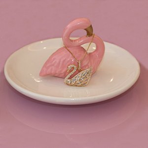 Colar cisne  com cristais e microzircônias