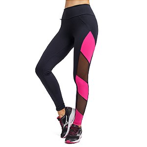 Legging Fitness Meia Lua Tule - Lis Fitness Wear - Moda Fitness