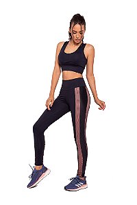 Conjunto Fitness Cintura Alta Tela - Lis Fitness Wear - Moda Fitness