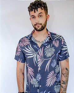 camisas botão estampadas