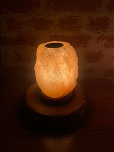 Luminária de Sal Rosa do Himalaia - Bruta com Difusor