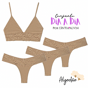 KIT 1 Sutop + 3 calcinhas Algodão