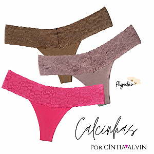 KIT 3 Calcinhas Algodão Colors