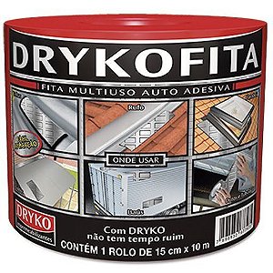 Fita Manta Asfáltica Multiuso 15cm x 10m Aluminio Drykofita