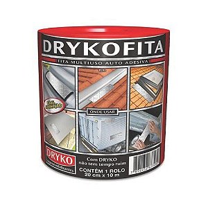 Fita Manta Asfáltica Multiuso 20cm x 10m Aluminio Drykofita