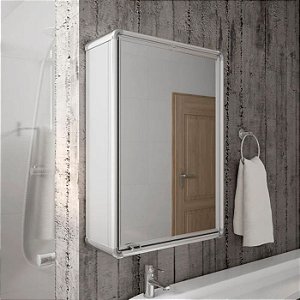Armario Banheiro Perfil De Aluminio C/ Espelho LBP12/S Astra