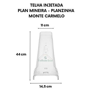 Kit 10 Telhas Transparentes Plan Mineira Monte Carmelo Injetada Medida 44x11x14,5 cm