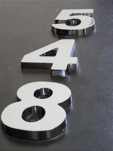 Números e letras residenciais - Cromado 10cm Caixa alta 3D