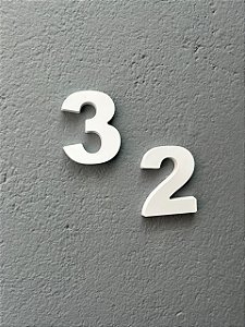 Kit 2 Números Residenciais 15cm Branco 3D Caixa Alta
