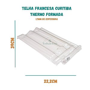 5 Telhas  Francesa Curitiba Thermo Transparente Plastico  Medida 39x22 cm