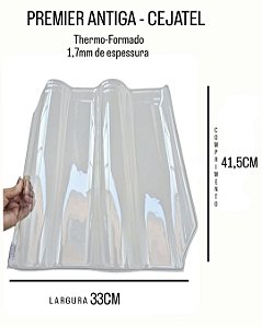 Caixa 5 Telhas Premier Cejatel (Antiga) Transparente Medida 41,5x33 cm