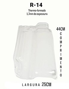 Kit 10 Telhas R-14 / Eurotop Thermo Transparente Medida 44x25 cm