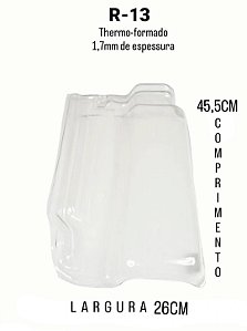 Telha R-13 / Eurotop Transparente Medida 45,5 x 26cm Thermo