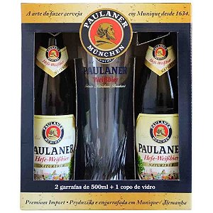 Kit Cerveja Alemã Paulaner 2 Garrafas 500 ml + 1 Copo Vidro