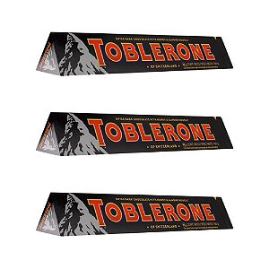 Kit 3 Toblerones Dark Suíço Meio Amargo Mel Amêndoas 3x100g