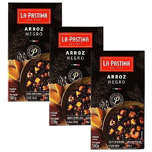 Kit 3 Arroz Negro Italiano Gourmet La Pastina à Vácuo 500g