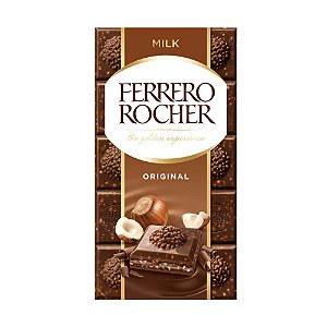 Chocolate Barra Ferrero Rocher ao Leite Avelã Importado 90g