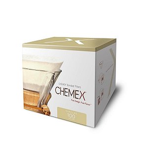 100 Unidades de Filtro Papel Circular Pré-Dobrado Cafeteira Chemex