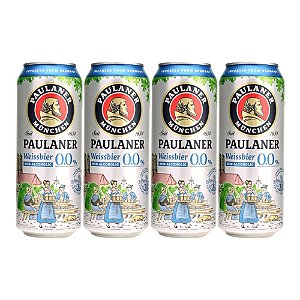 Cerveja Paulaner Weiss Zero Álcool Lata 500ml (4 Unidades)