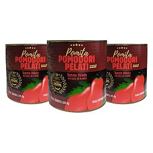 Pomita Tomate Pomodori Pelati Italino Lata 2,5 kg (3 Unidades)
