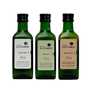 Kit Presente Azeites Zuccardi Lata Branca 250ml  (3 Tipos)