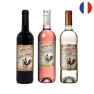 Kit Degustação 3 Vinhos Francês Rendez-Vous 750ml