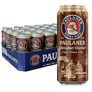 Kit 24 Cervejas Alemã Paulaner Weiss Dunkel Lata 500ML