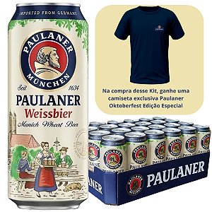 Kit 24 Cerveja Alemã Paulaner Weissbier München Lata 500ml