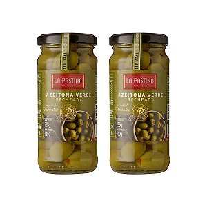 Azeitona La Pastina Verde Recheada Pimentão 140g (2 Unidades)