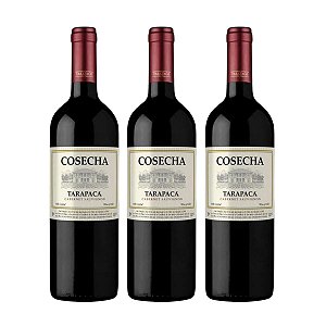 Kit 3 Vinhos Tinto Tarapacá Cosecha Cabernet Sauvignon 750ml