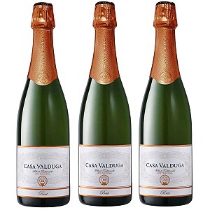 Kit 3 Espumantes Branco Casa Valduga Brut Arte Tradicional 750ml