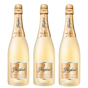 Kit 3 Espumantes Cava Freixenet Carta Nevada Demi Sec 750ml