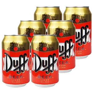 Kit Cerveja Duff Beer Lager Lata 330ml 6 Unidades