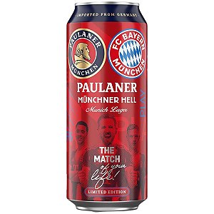 Cerveja Munchner Hell Paulaner Edição Limitada FC Bayer Munich 500ml
