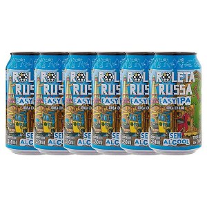 Kit 6 Cervejas Roleta Russa Easy IPA Sem Álcool 350ml