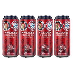 Kit 4 Cervejas Munchner Hell Paulaner Edição Limitada FC Bayer Munich 500ml