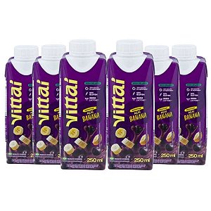Kit 6 Smoothies Vittaí Açaí Sabor Banana 250ml
