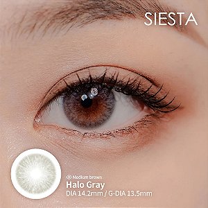 Lente de Contato Siesta Crystal Halo Gray | COM E SEM GRAU
