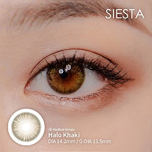 Lente de Contato Siesta Crystal Halo Khaki | COM E SEM GRAU