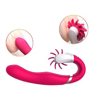 Vibrador com Língua Rotativa Recarregável