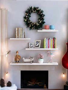4 Prateleiras decorativas com Cantoneira 30/40/50/60 escritório quarto cozinha banheiro