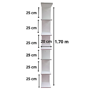 Torre de Prateleira Estante MDF 170 CM Decoração Organizar Casa Quarto Escritório Produtos Perfumes