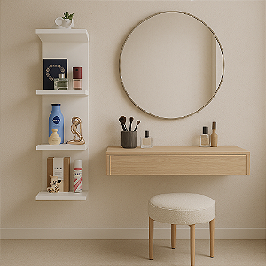 Torre de Prateleira Estante MDF 85 CM Decoração Organizar Casa Quarto Escritório Produtos Perfumes