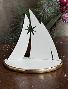 8627.Base de madeira c/ borda dourada 12cm