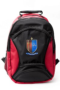 Mochila brasão Fratê preta e vermelha