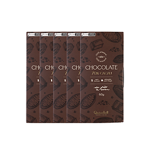 5 Barras de Chocolate 70% Cacau Tradicional 60g