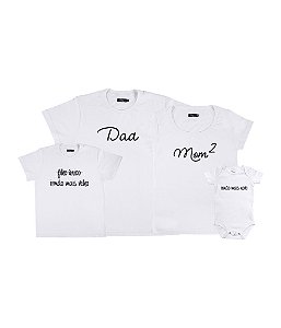 Kit Família 03 Camisetas e 01 Body Pai e Mãe de 02  | Irmão Mais Velho e Irmão Mais Novo Funny T-Shirts