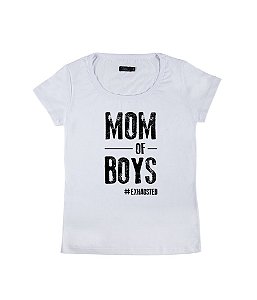 Camiseta Baby Look Feminina Mom of Boys Funny T-Shirts