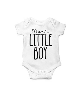 Body de Bebê Mom's Little Boy em Suedine 100% Algodão Fio Egípcio Funny T-Shirts