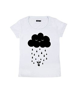 Camiseta Baby Look Feminina Chuva de Amor Funny T-Shirts